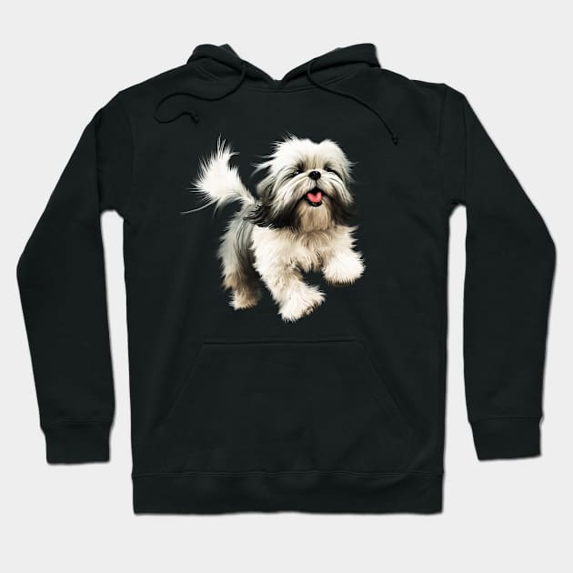 Happy Shih Tzu Dog Hoodie by dukito